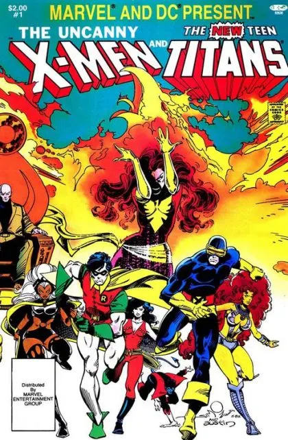 The Uncanny X-Men and the New Teen Titans #1 Direct Edition comic book cover, 1982